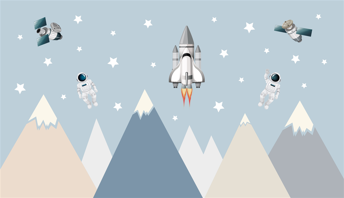 Фотошпалери над горами літали ракети і космонавти