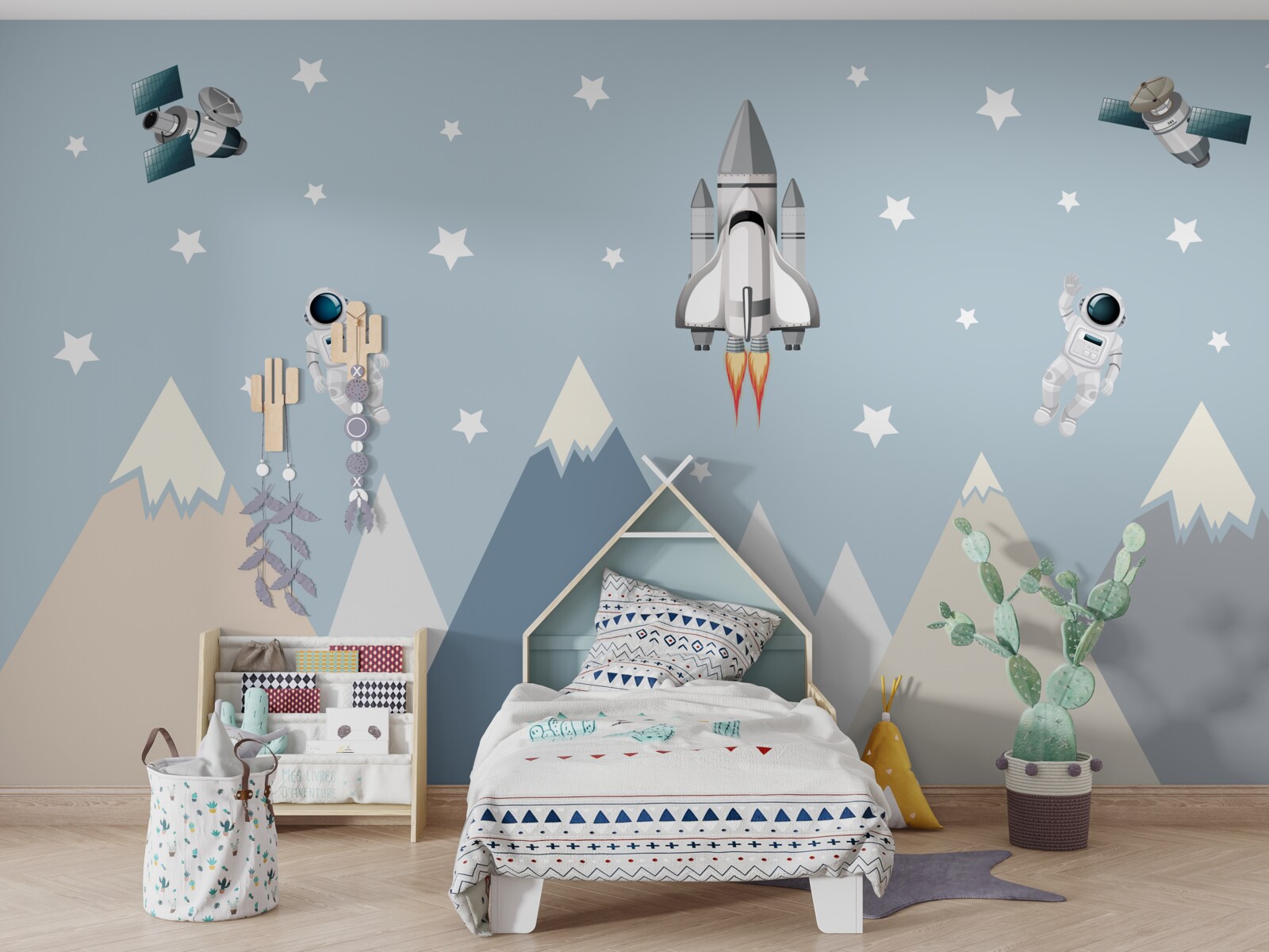 Фотошпалери над горами літали ракети і космонавти