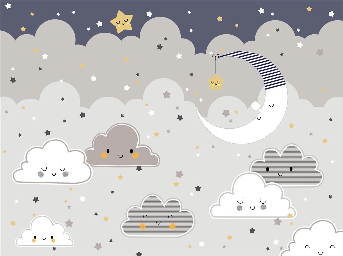 Фотошпалери хмари і місяць також засинають