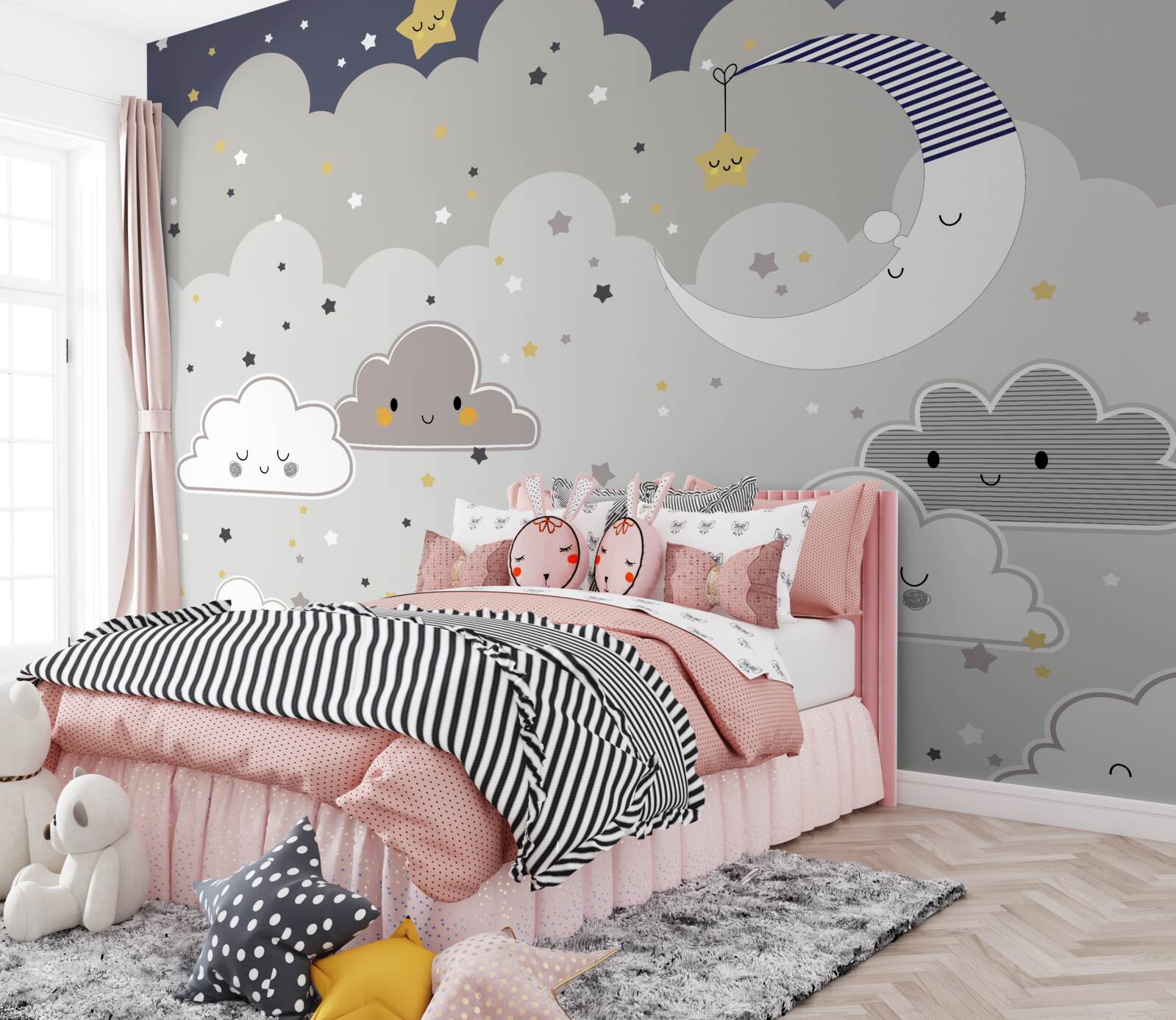 Фотошпалери хмари і місяць також засинають