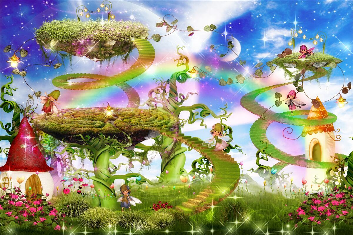 Фотошпалери місто мрії серед хмар