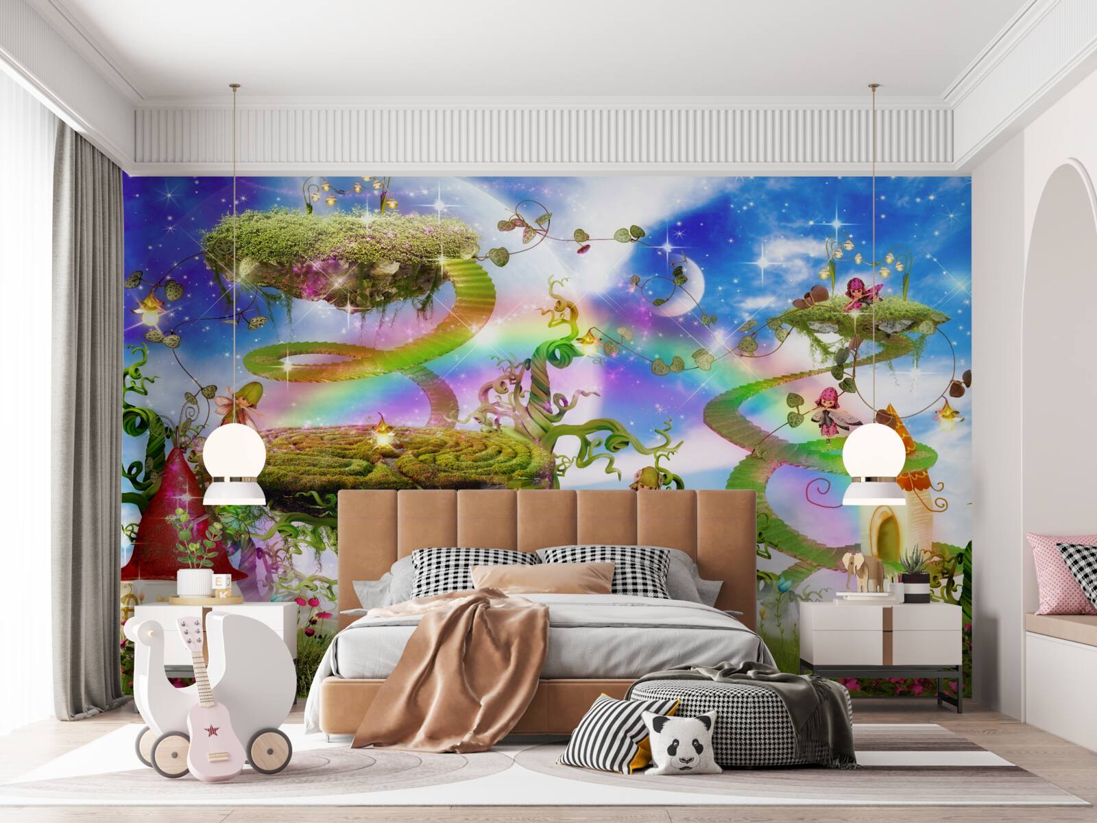 Фотошпалери місто мрії серед хмар