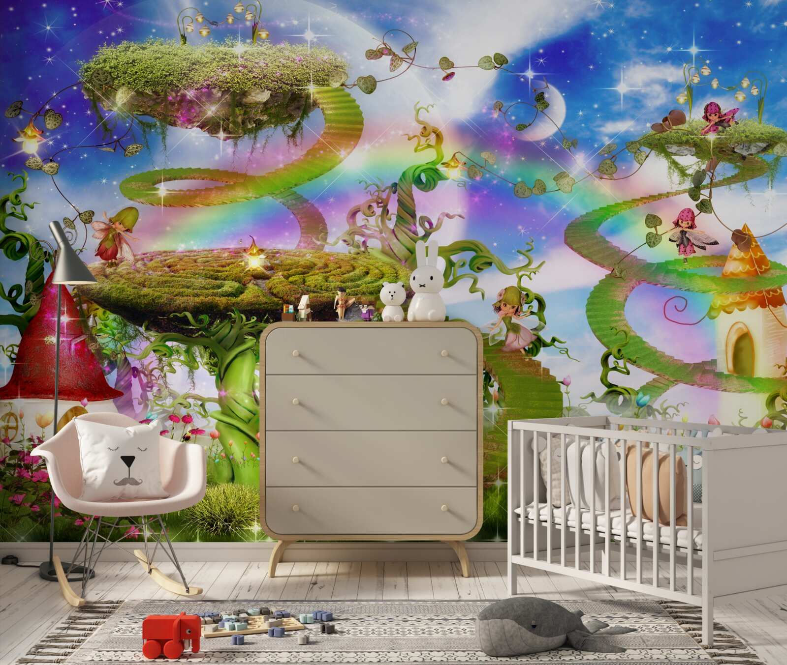 Фотошпалери місто мрії серед хмар