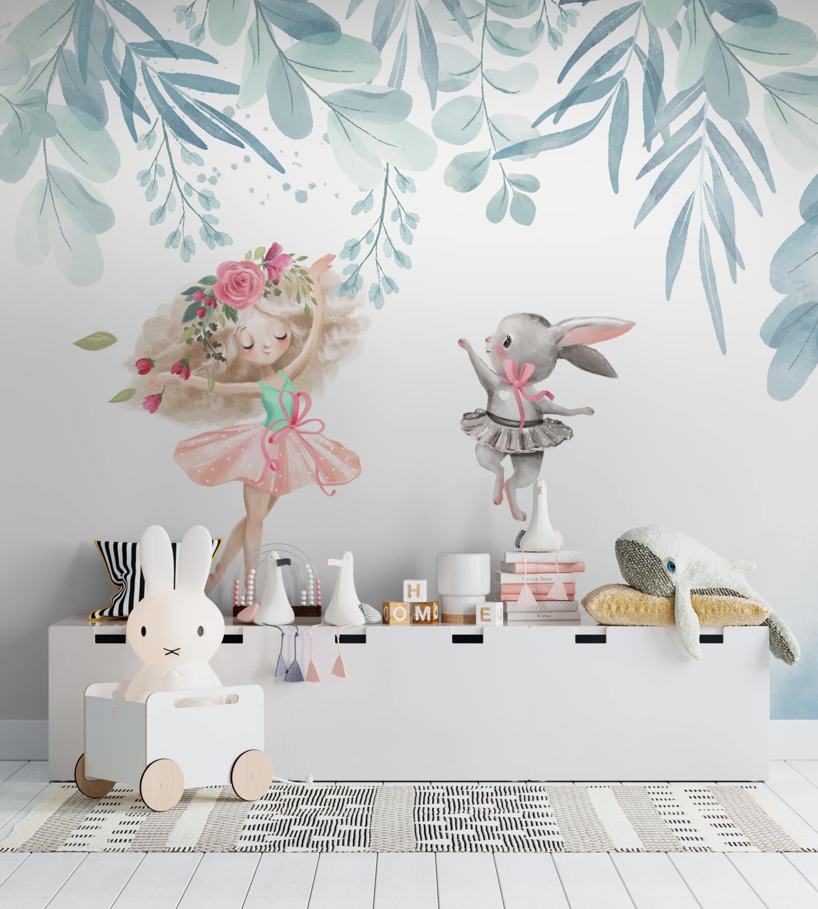 Фотошпалери чаклунка та її друг кролик