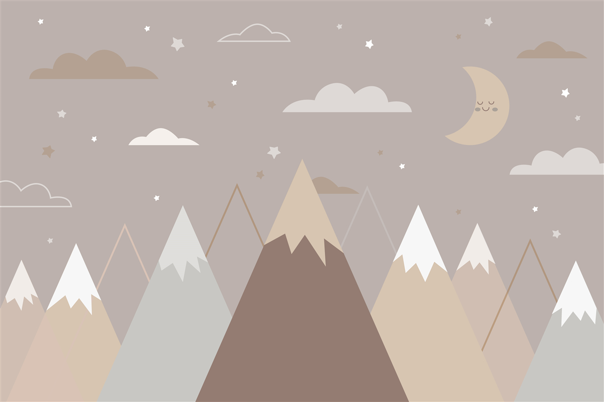 Фотошпалери ніч простяглася над засніженими вершинами