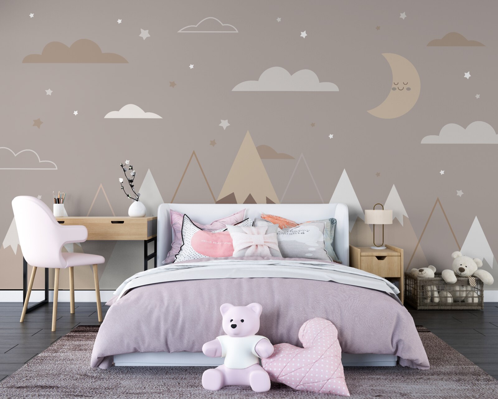 Фотошпалери ніч простяглася над засніженими вершинами