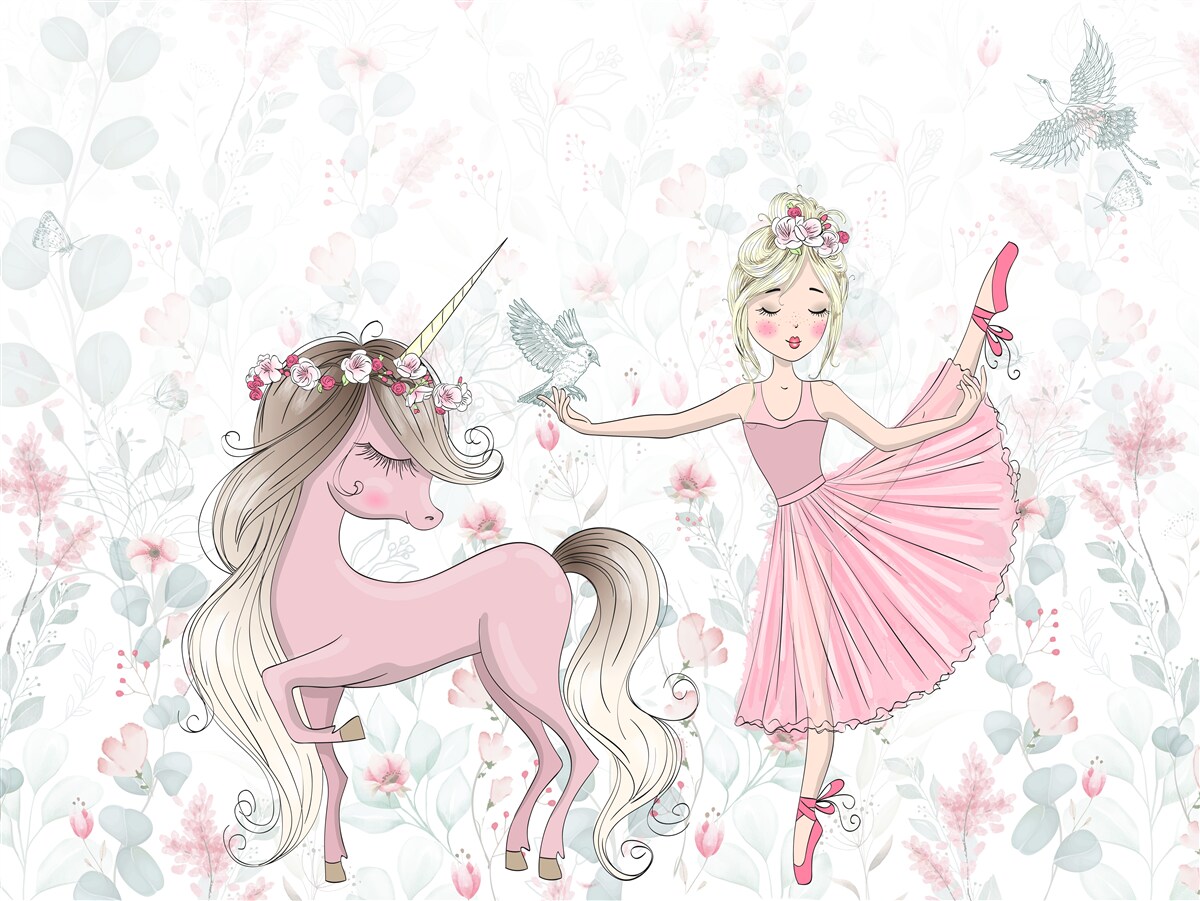 Фотошпалери чаклунка та її відданий єдиноріг