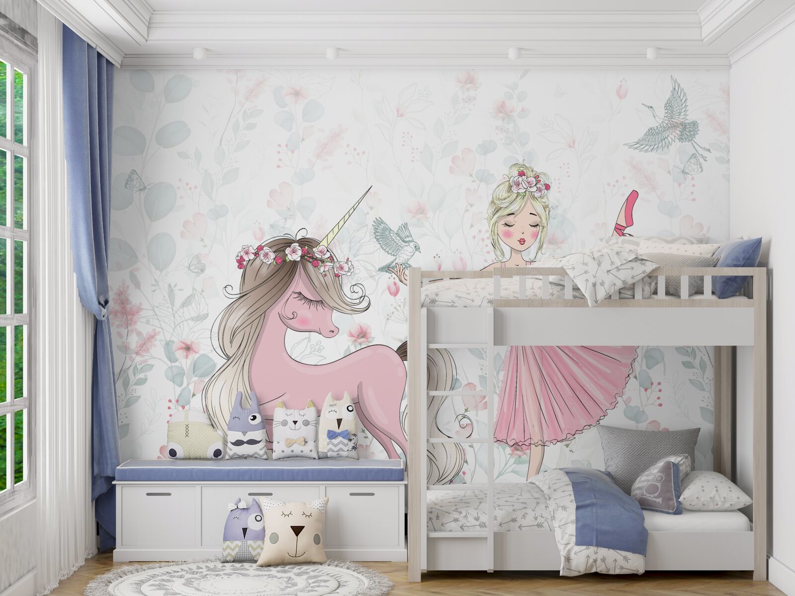 Фотошпалери чаклунка та її відданий єдиноріг