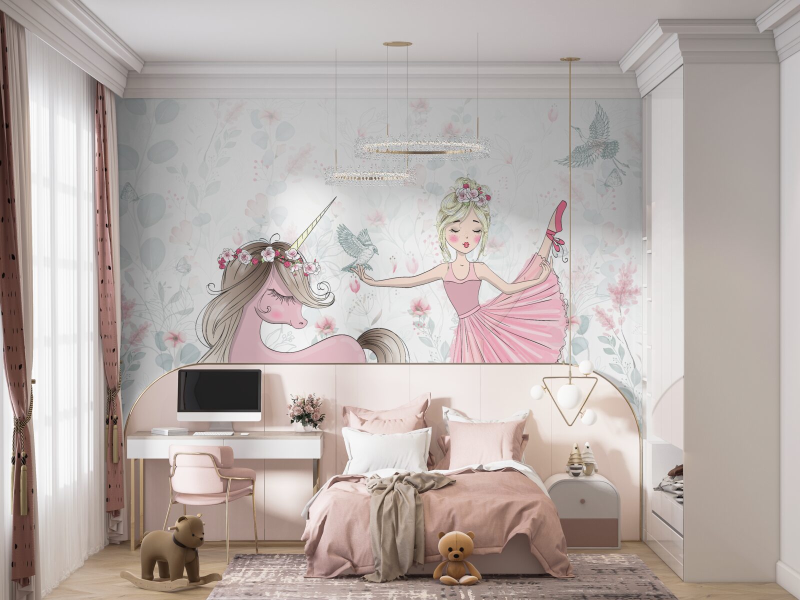 Фотошпалери чаклунка та її відданий єдиноріг