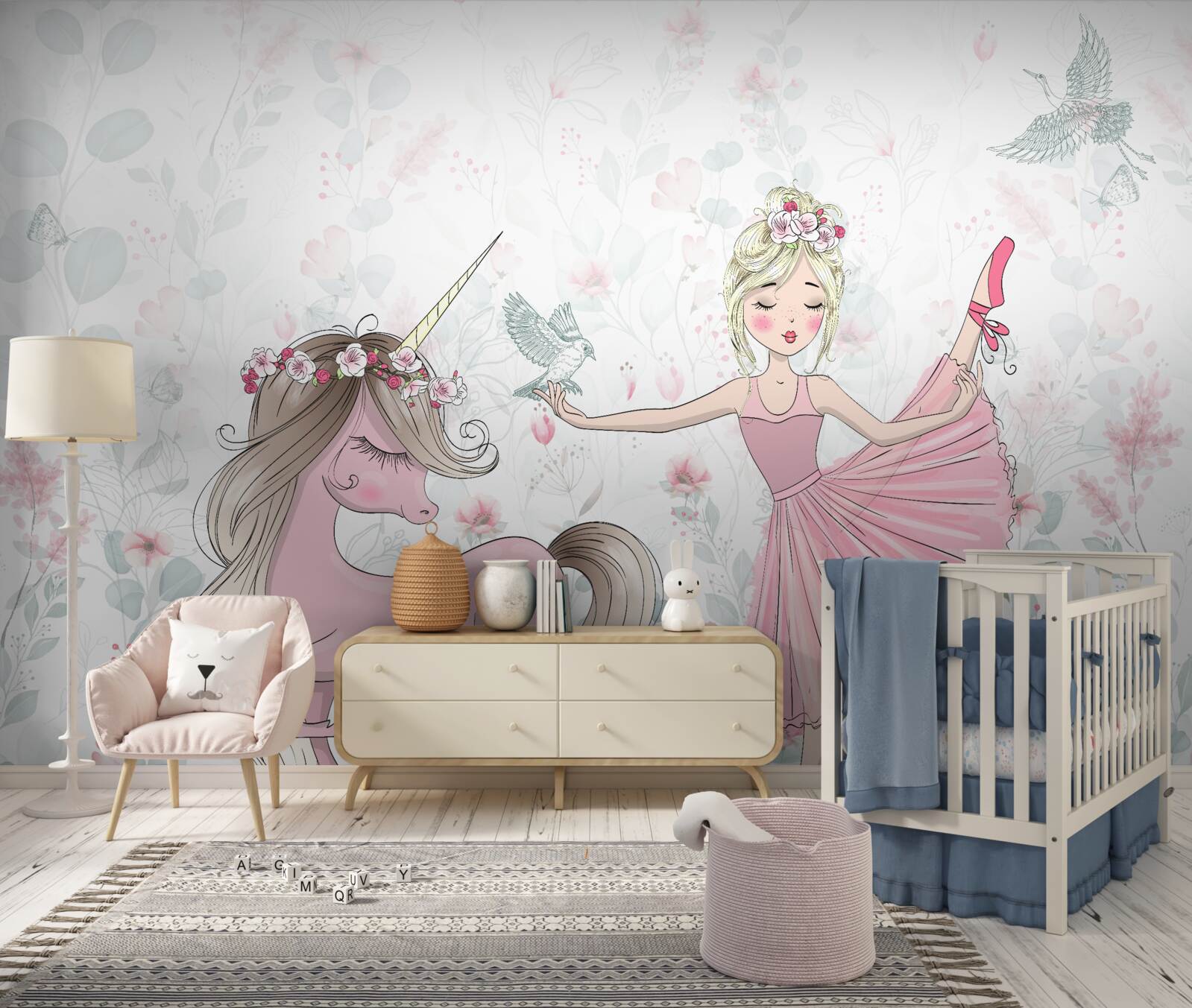 Фотошпалери чаклунка та її відданий єдиноріг