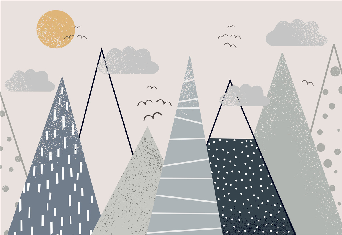 Фотошпалери сонце ховається за гірськими вершинами