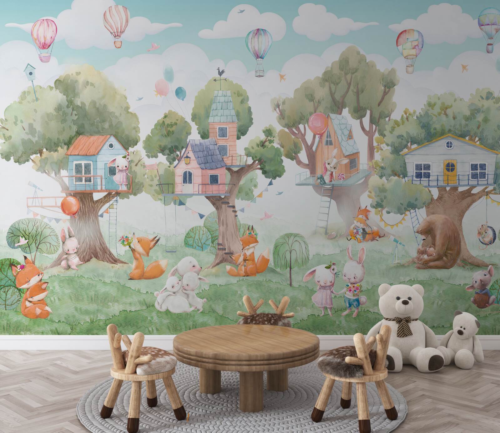 Фотошпалери дерев'яні будиночки, побудовані дітьми