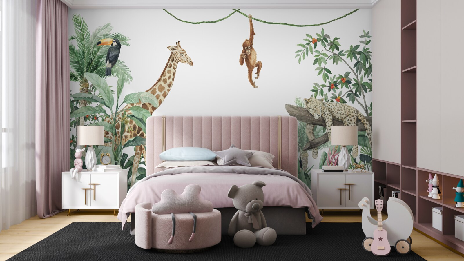 Фотошпалери тропічні мешканці розважаються