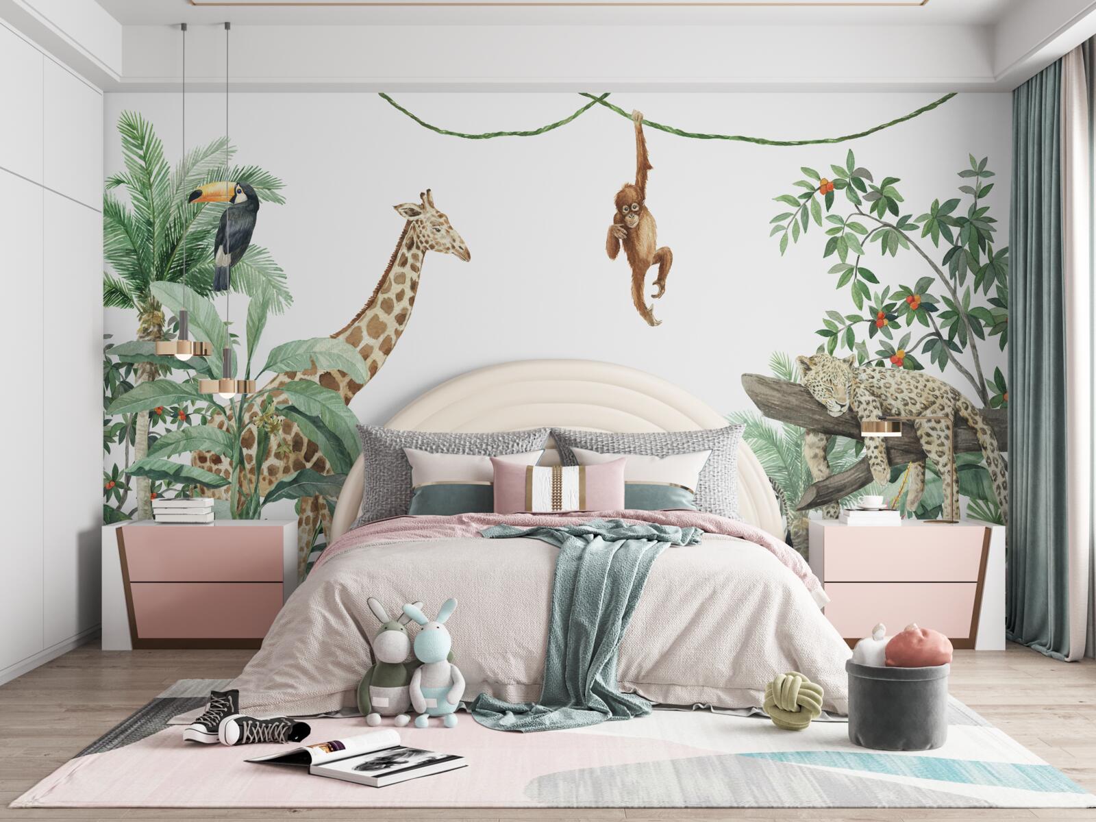 Фотошпалери тропічні мешканці розважаються