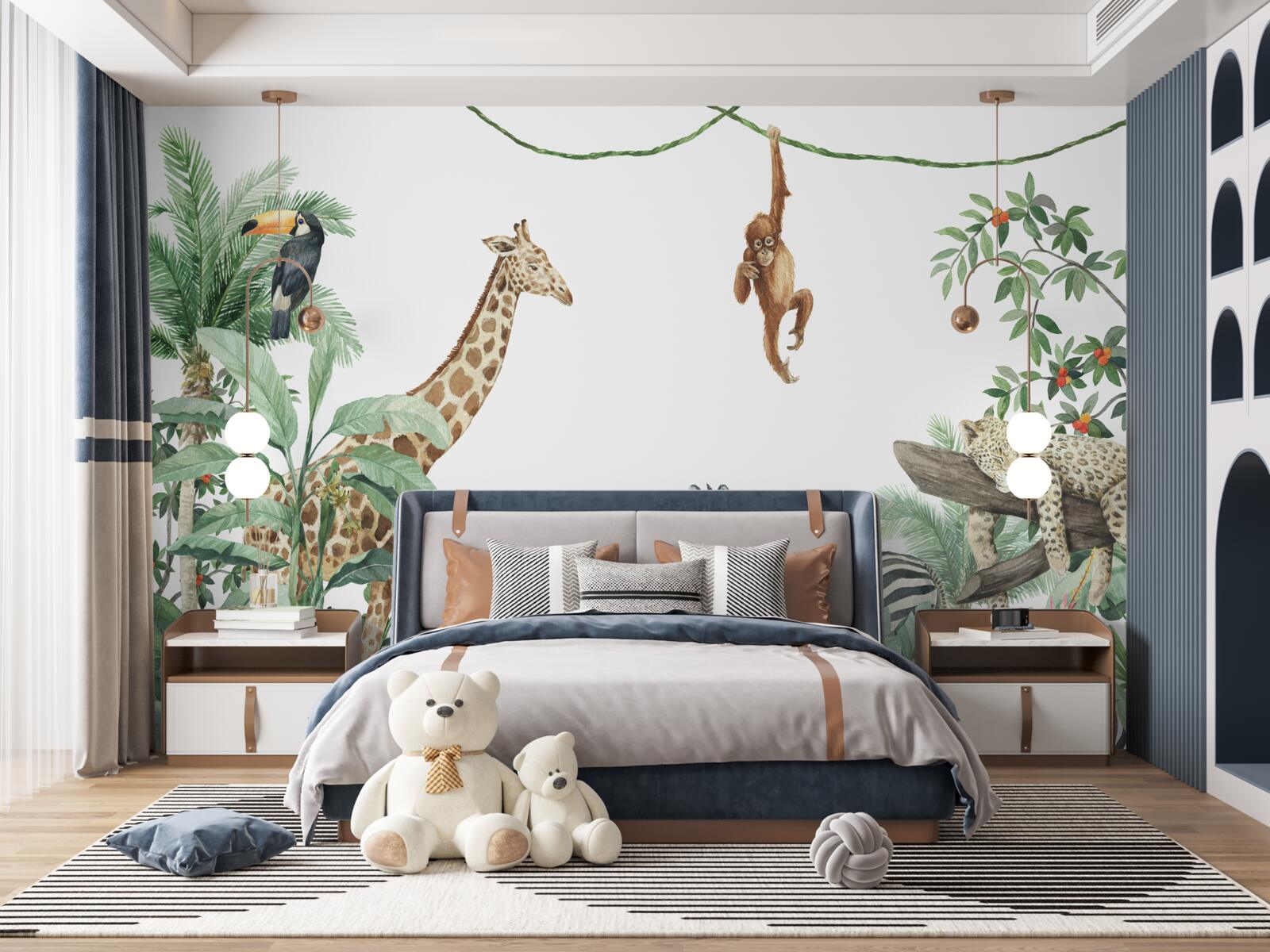 Фотошпалери тропічні мешканці розважаються