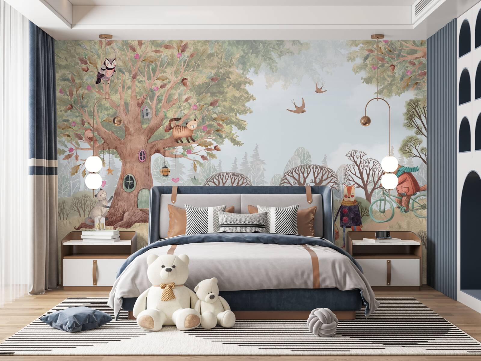 Фотошпалери будиночок для тварин на чарівному дереві