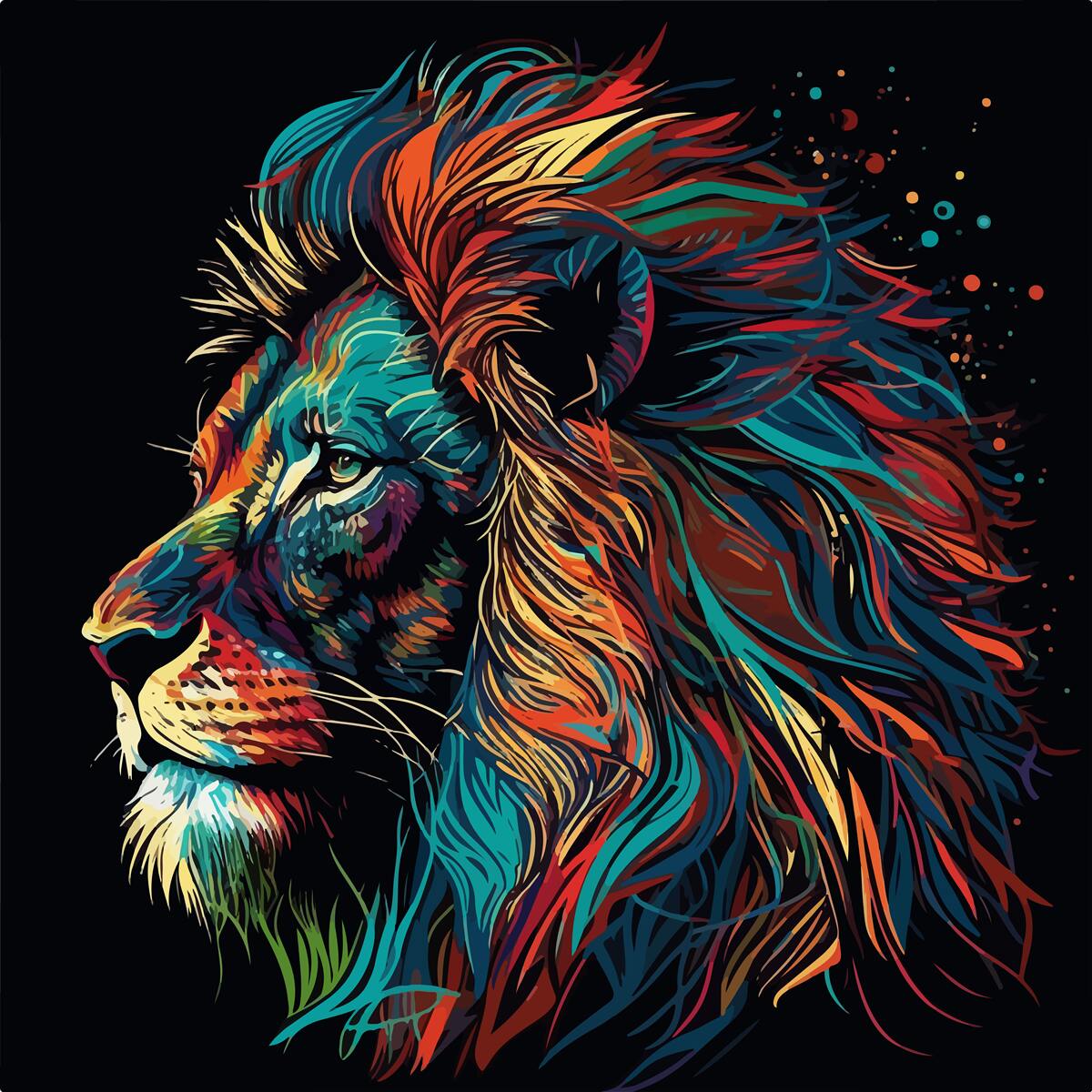 Фотошпалери абстрактне зображення дорослого тигра