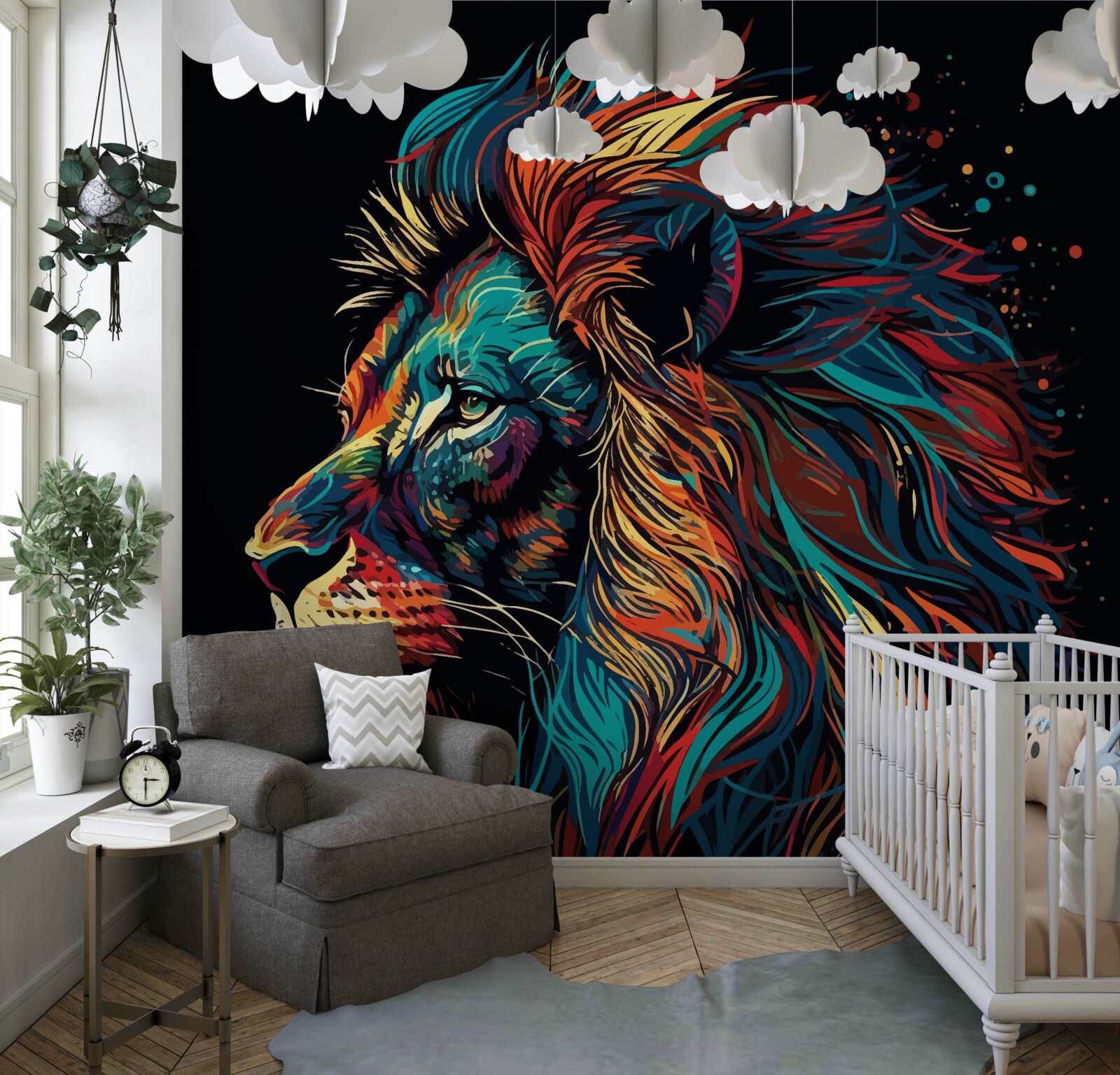 Фотошпалери абстрактне зображення дорослого тигра