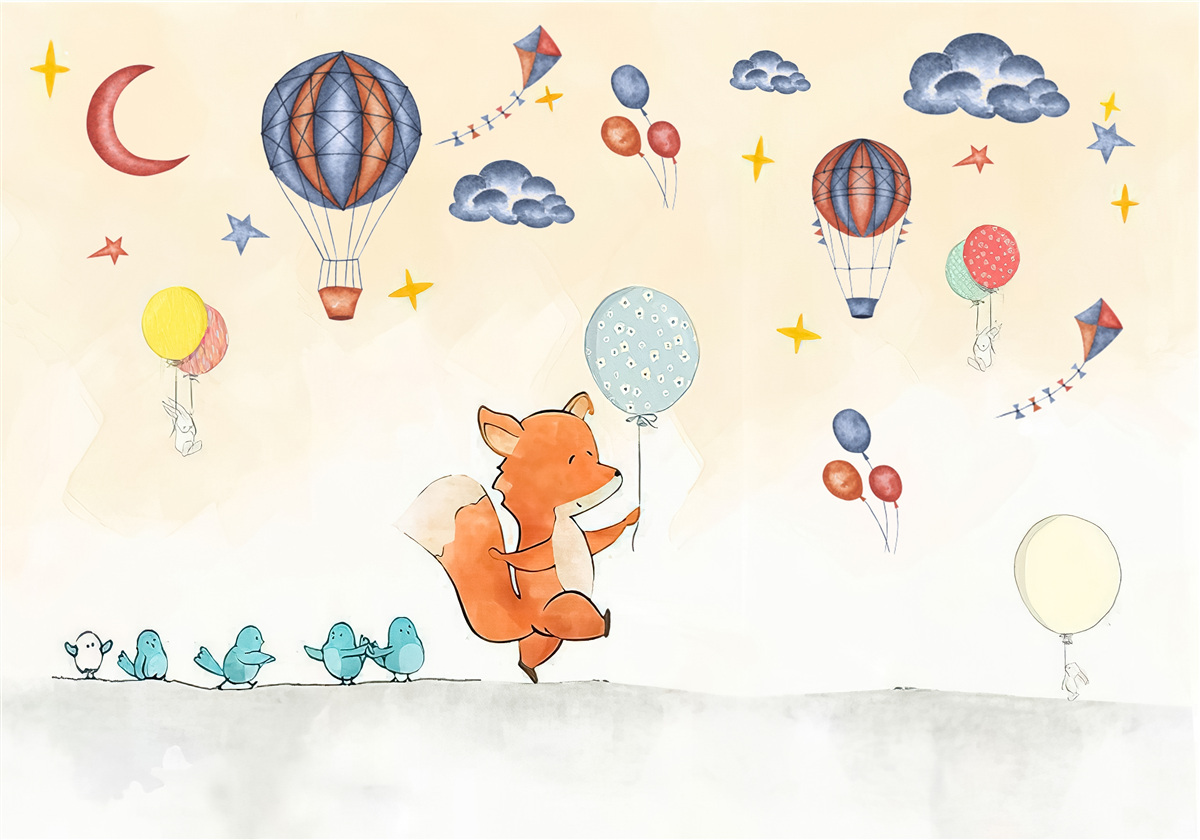 Фотошпалери лисеня йде на вечірку