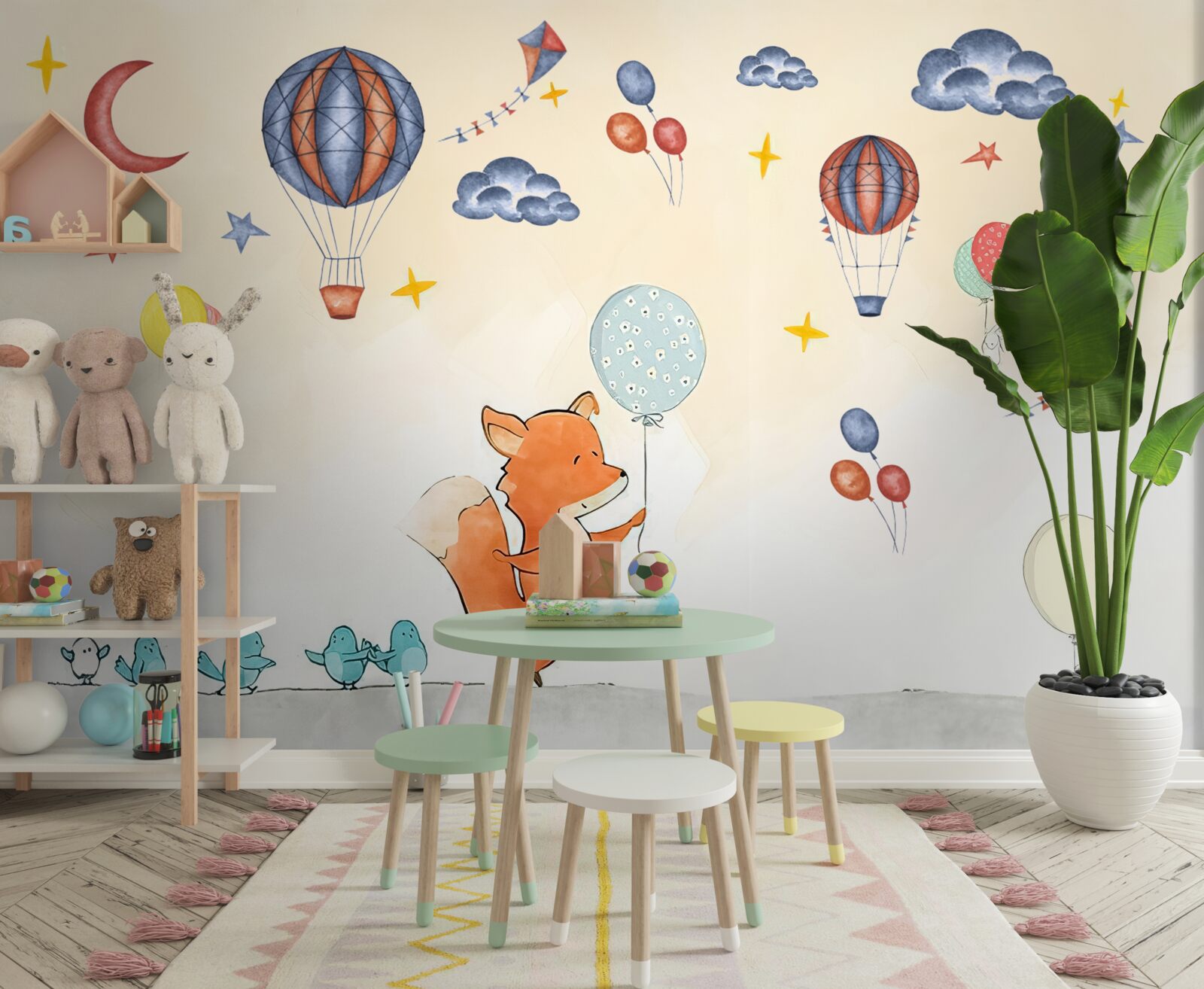 Фотошпалери лисеня йде на вечірку