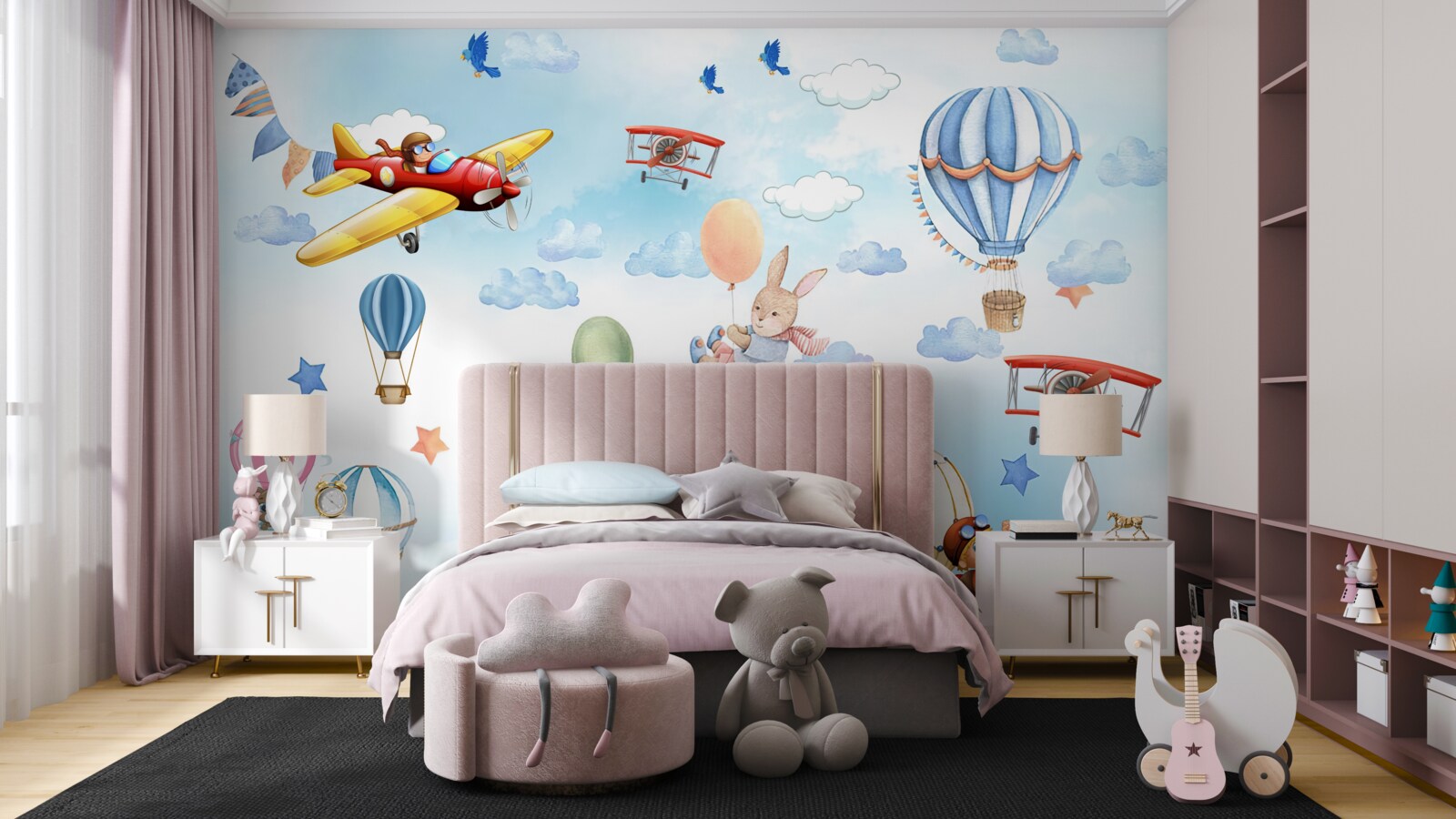 Фотошпалери казкові герої ковзають по небу