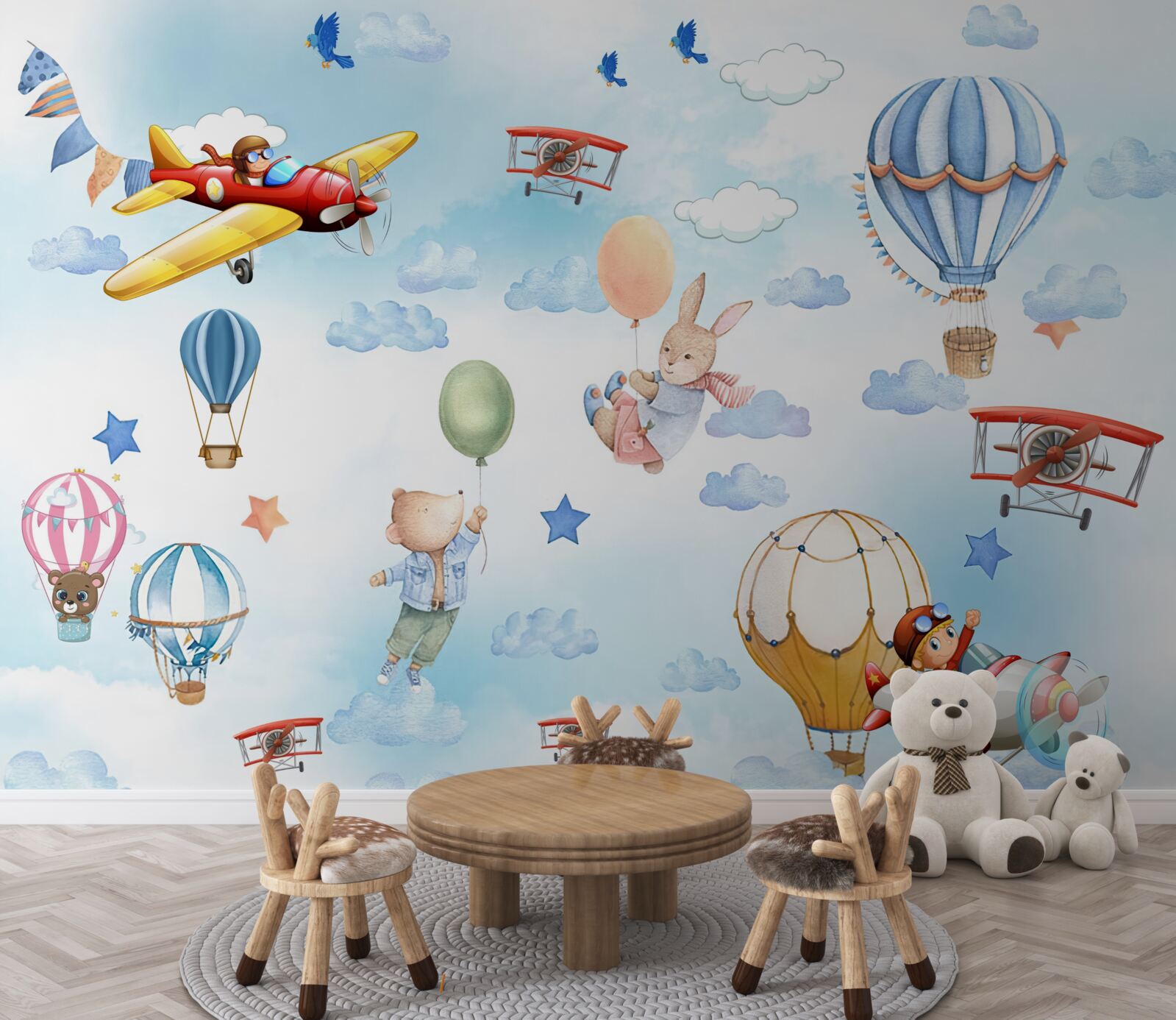 Фотошпалери казкові герої ковзають по небу