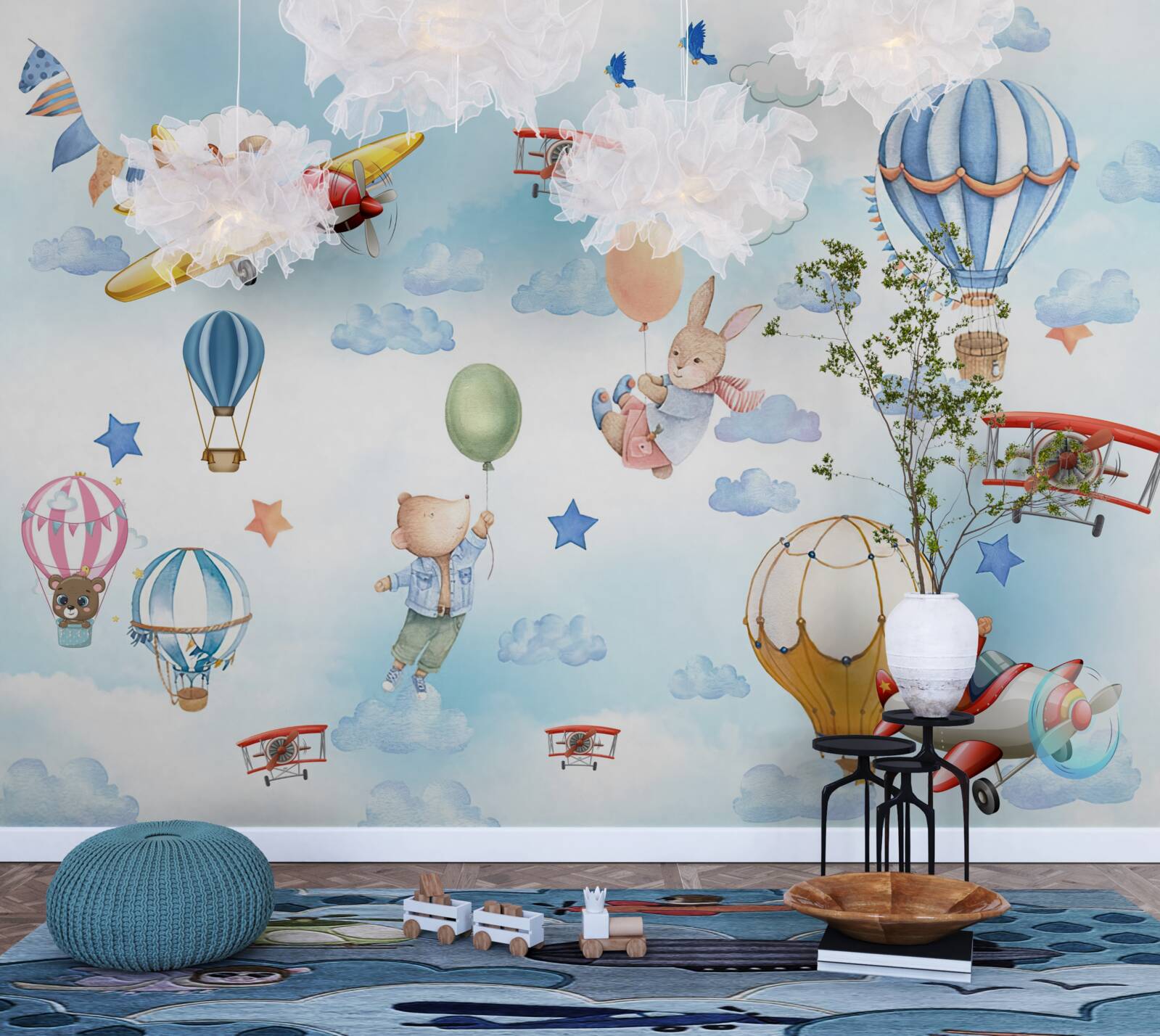 Фотошпалери казкові герої ковзають по небу