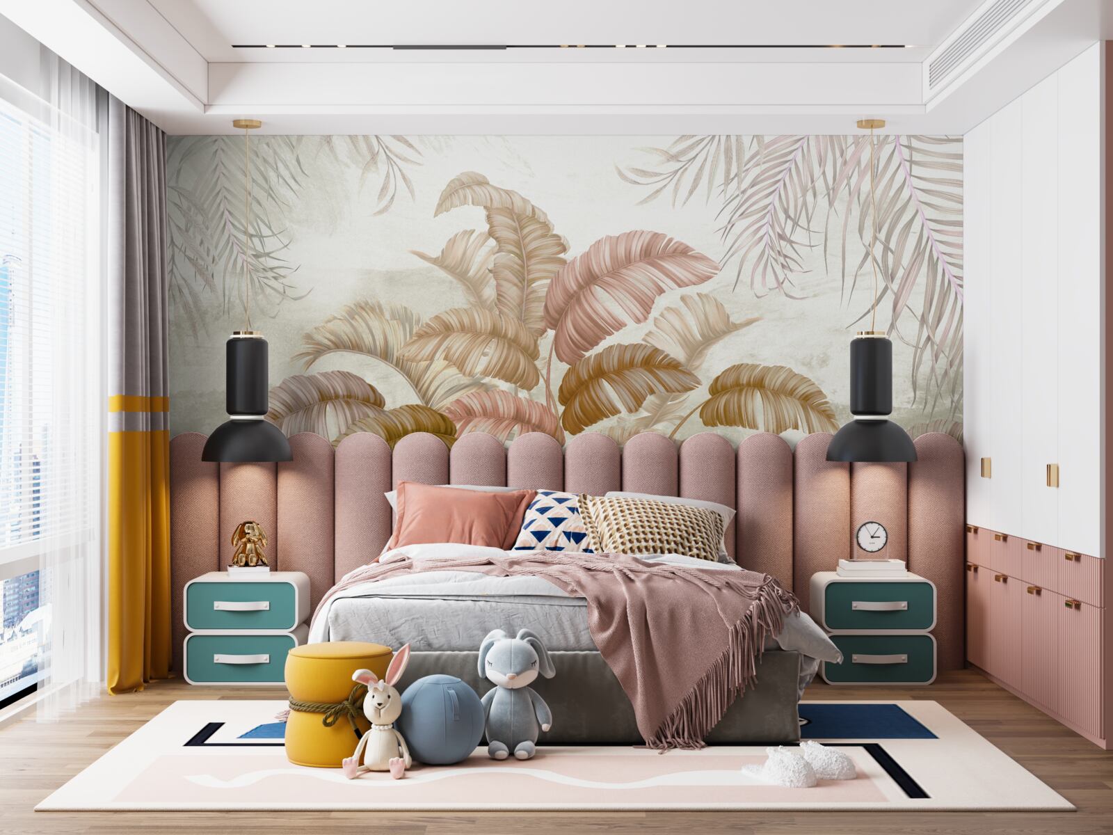 Фотошпалери міцний тропічний чагарник з листям