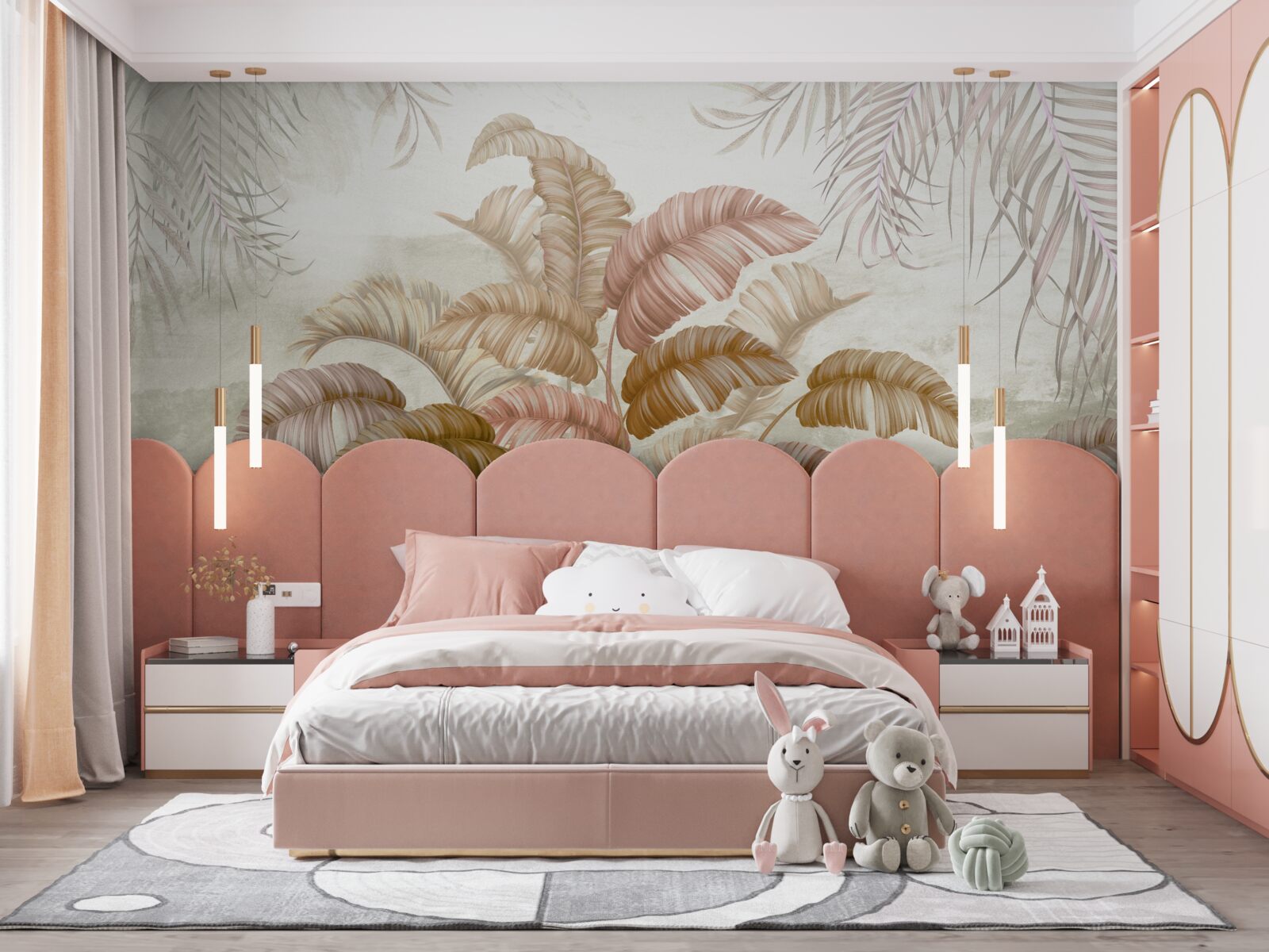 Фотошпалери міцний тропічний чагарник з листям