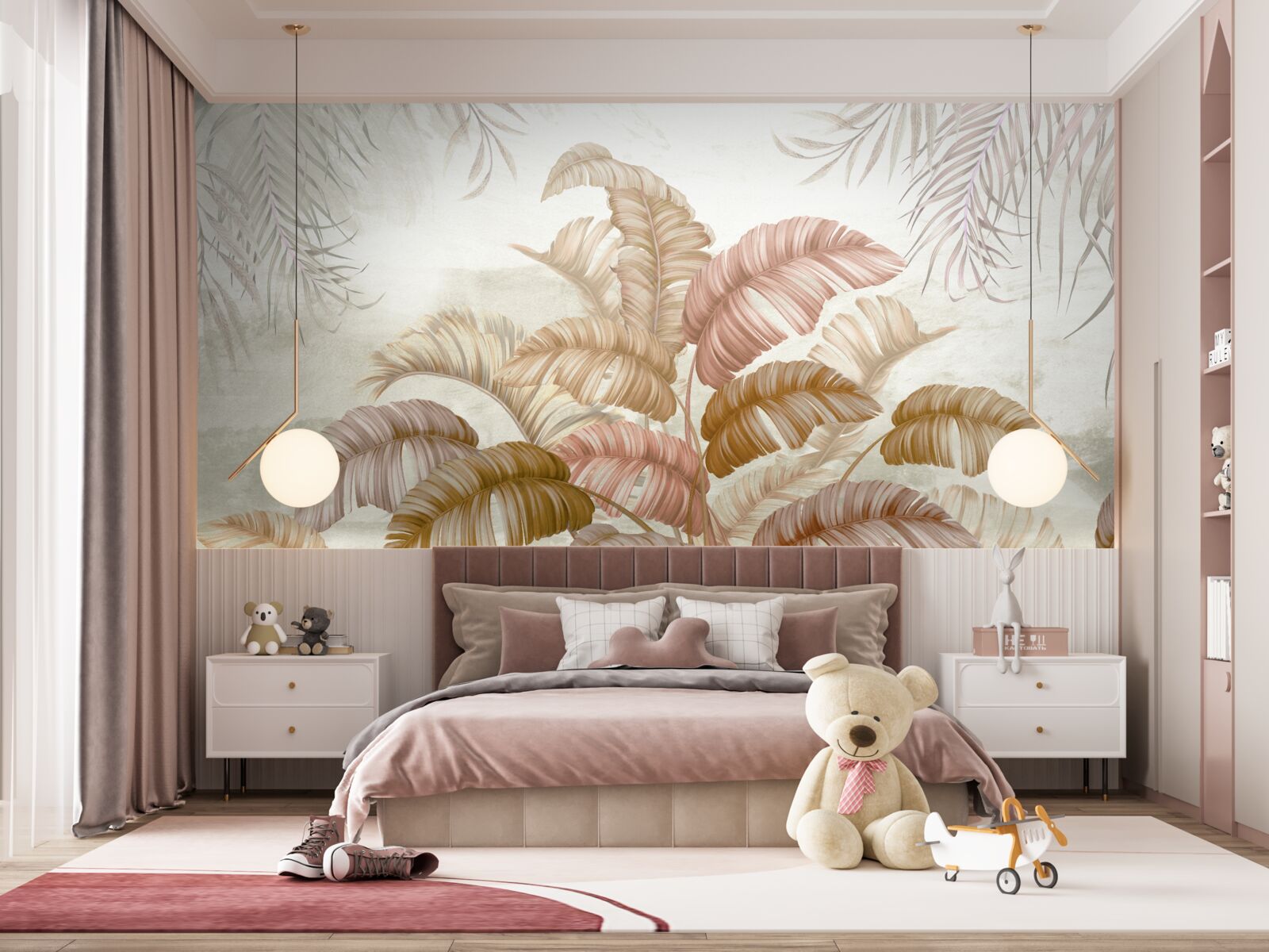 Фотошпалери міцний тропічний чагарник з листям