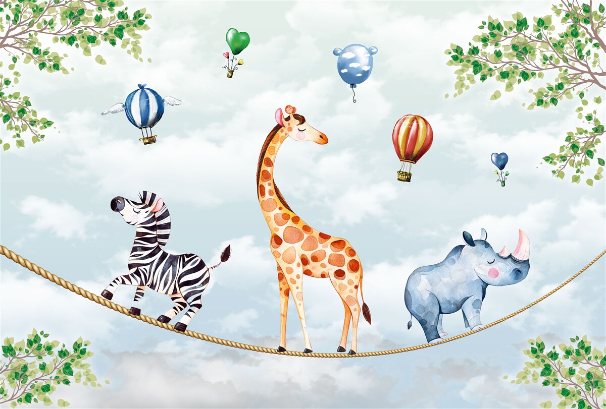 Фотошпалери троє акробатів, що спираються на високому дроті