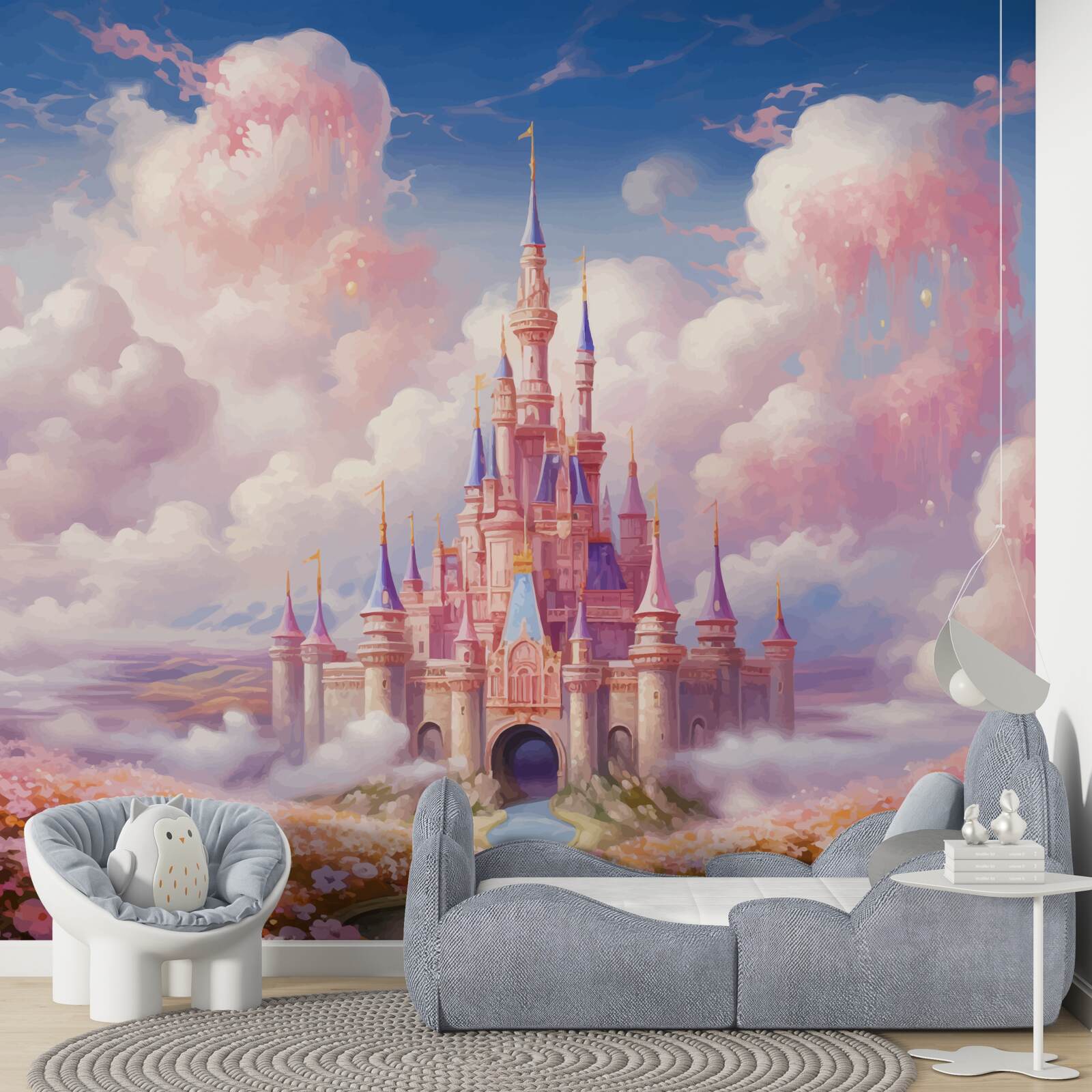 Фотошпалери палац принцеси серед хмар