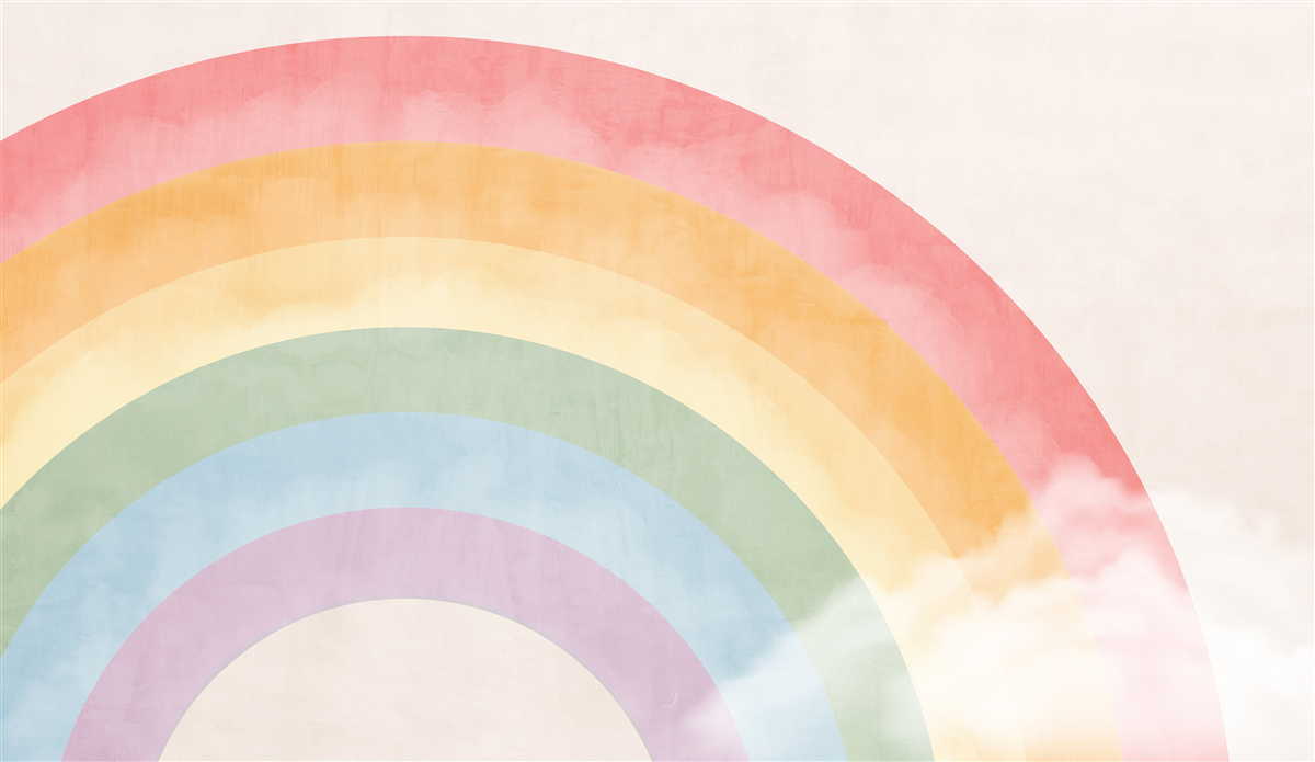 Фотошпалери розкішна арка з квітів серед хмар