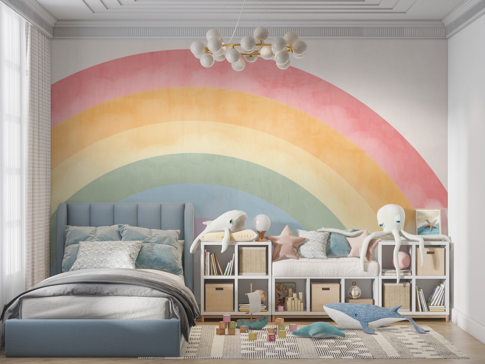 Фотошпалери розкішна арка з квітів серед хмар