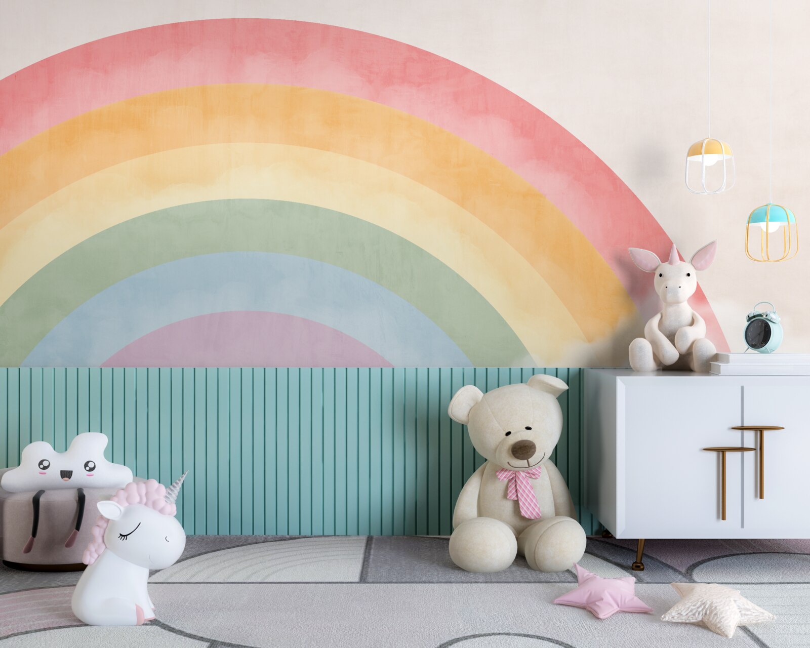 Фотошпалери розкішна арка з квітів серед хмар