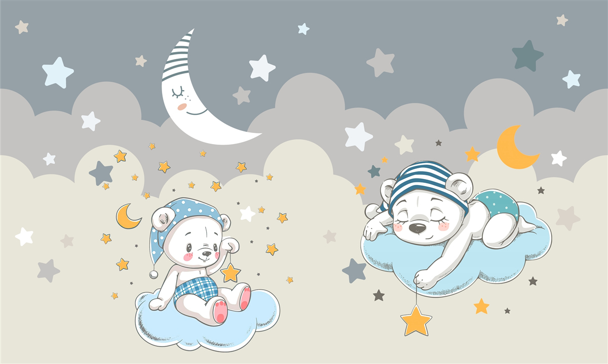 Фотошпалери малюки засинають