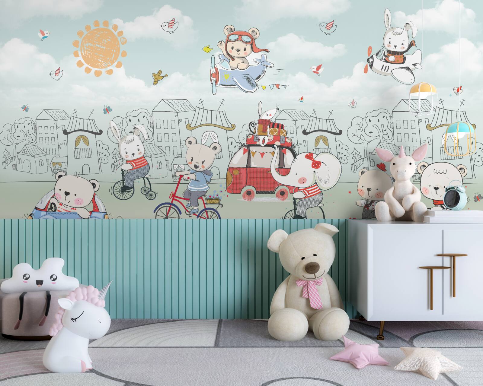 Фотошпалери ведмеді виходять на прогулянку