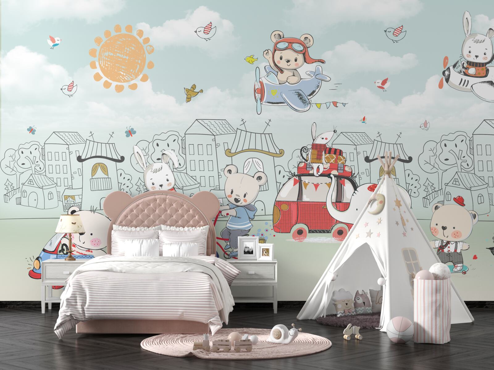 Фотошпалери ведмеді виходять на прогулянку