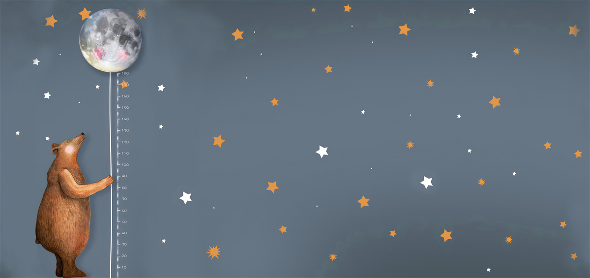 Фотошпалери ведмідь піднімає місяць до неба