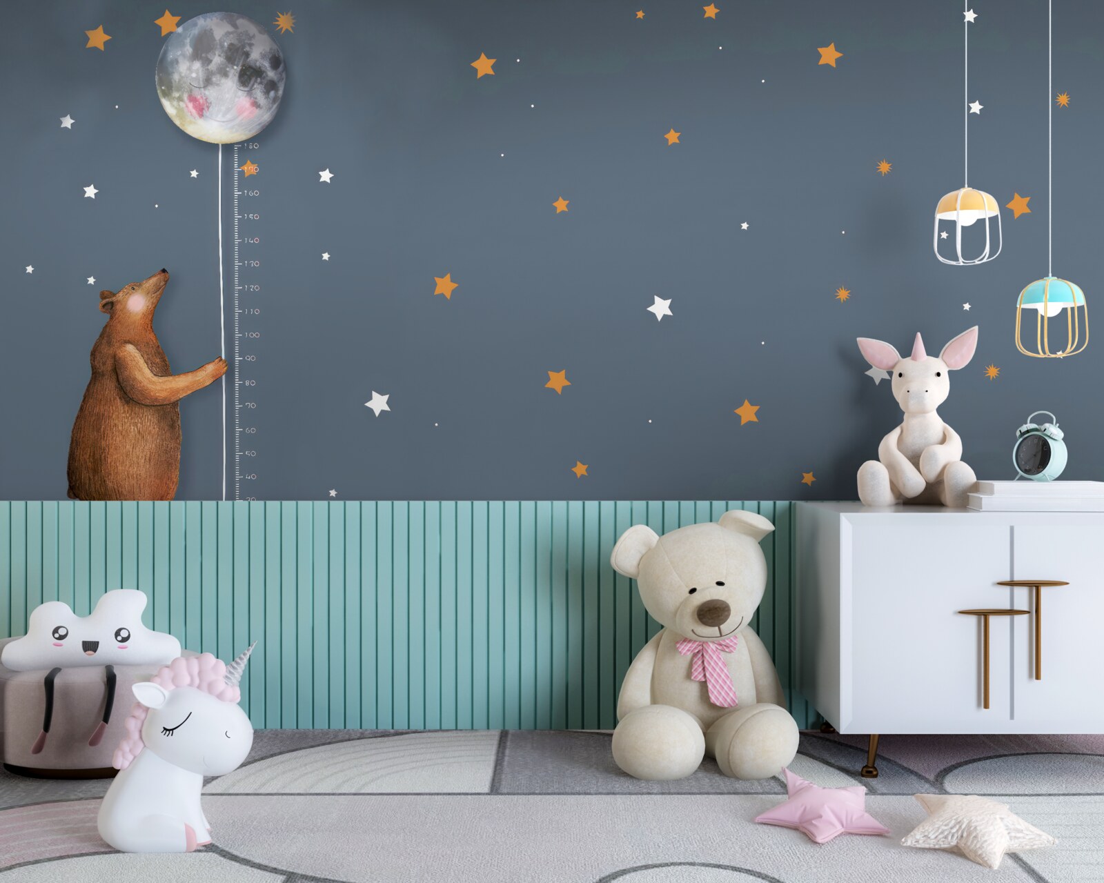 Фотошпалери ведмідь піднімає місяць до неба