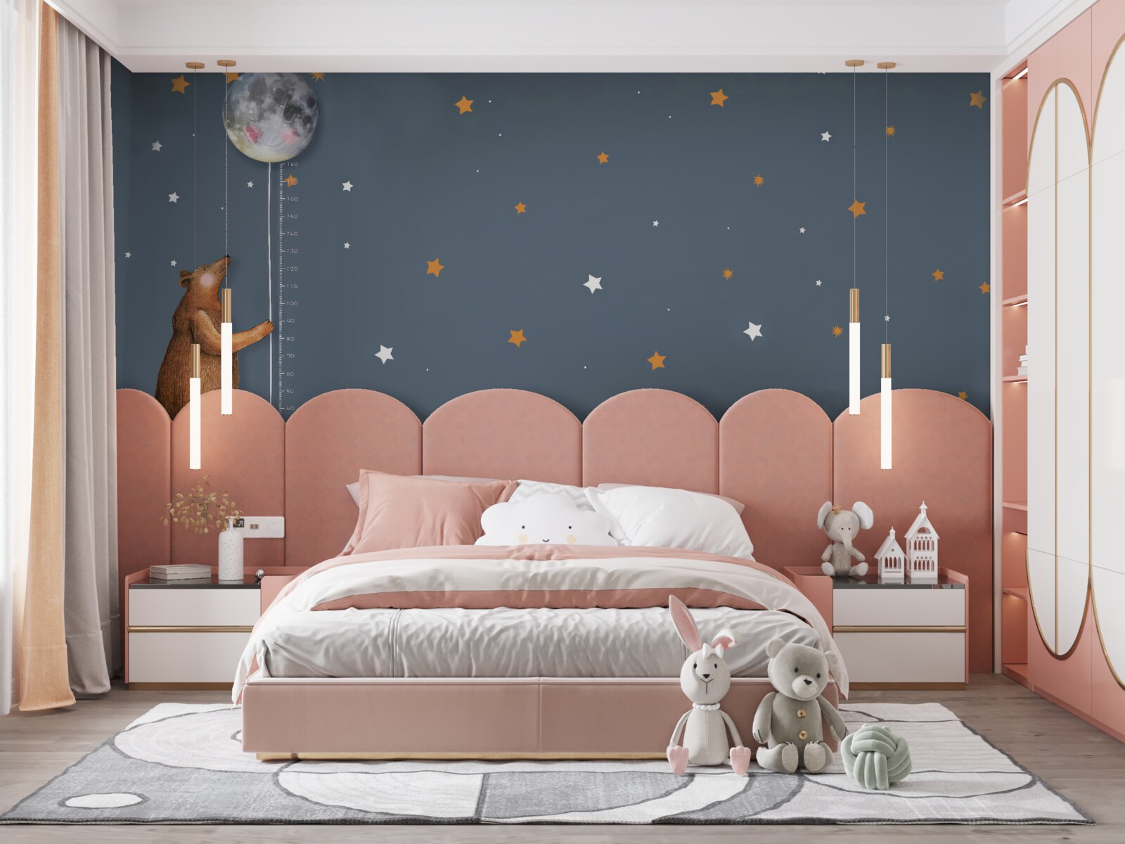 Фотошпалери ведмідь піднімає місяць до неба