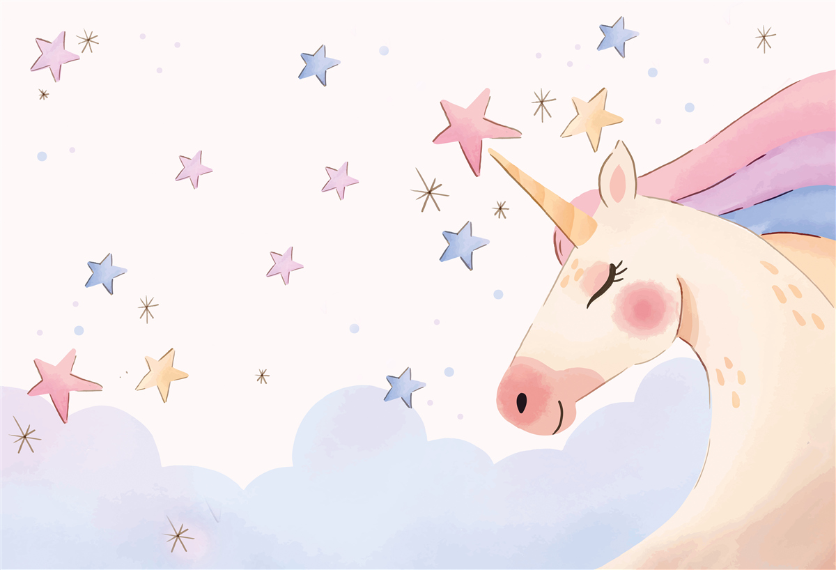 Фотошпалери милий рожевий єдиноріг