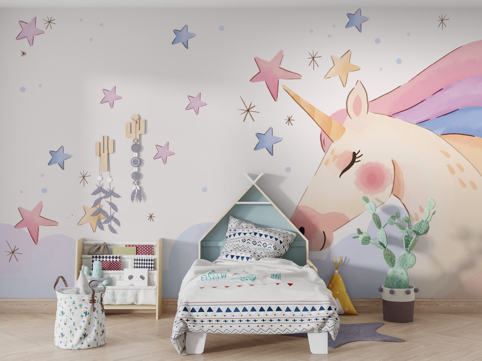 Фотошпалери милий рожевий єдиноріг