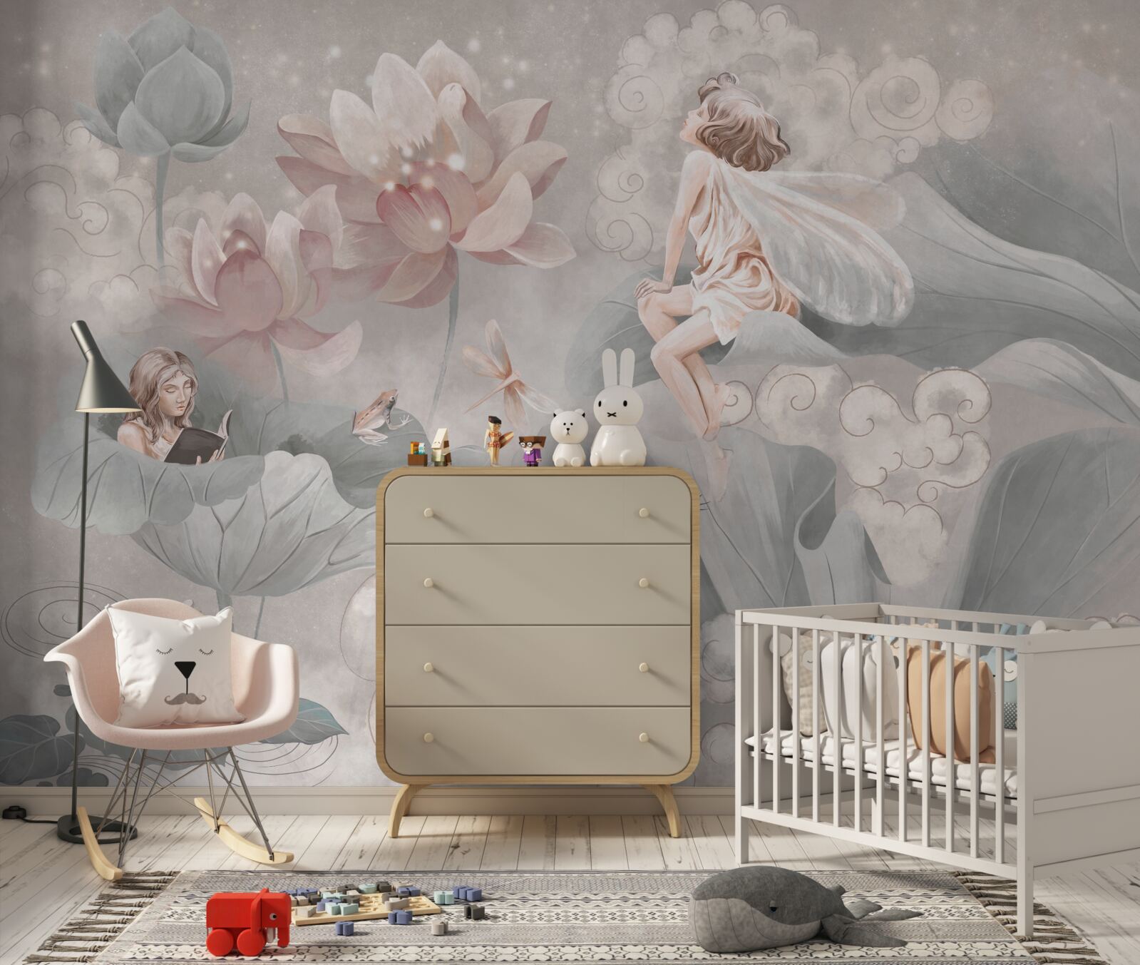 Фотошпалери квіткові бутони, в яких ховаються феї