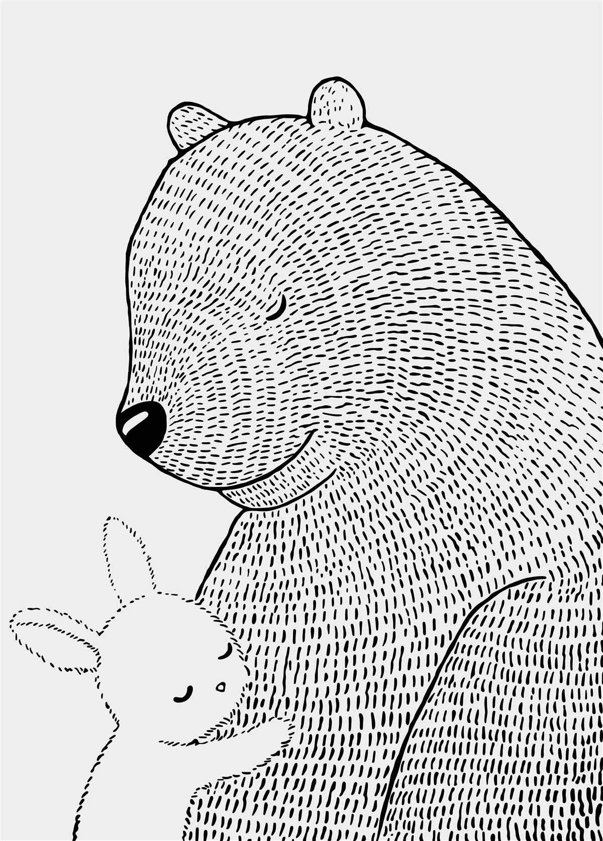 Фотошпалери зайчик і ведмідь