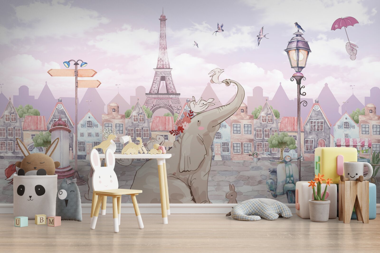 Фотошпалери до міста прийшов слон