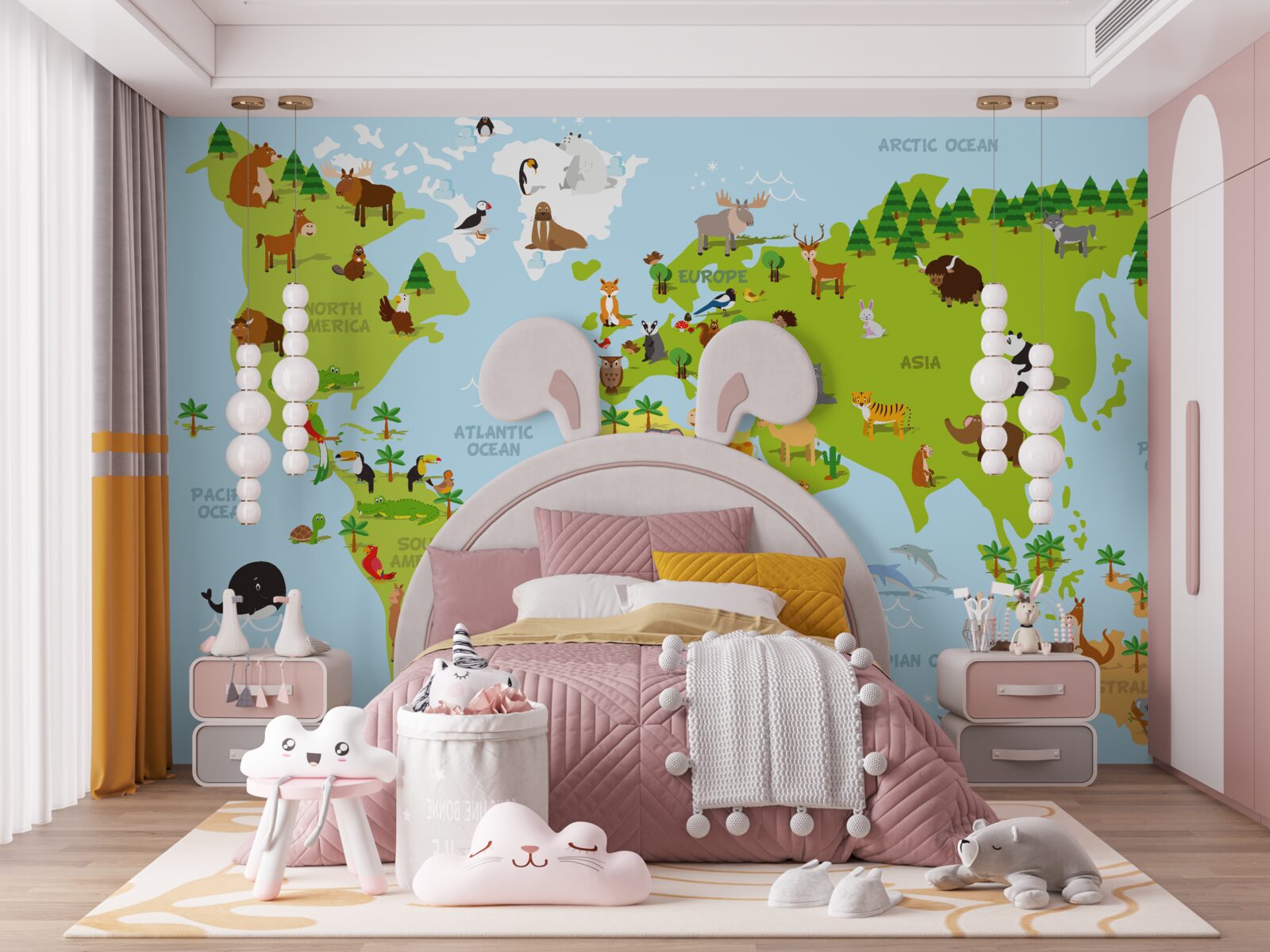 Фотошпалери континенти та їх ключові мешканці