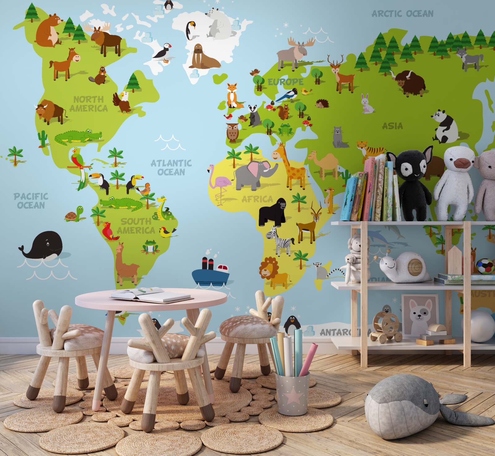 Фотошпалери континенти та їх ключові мешканці