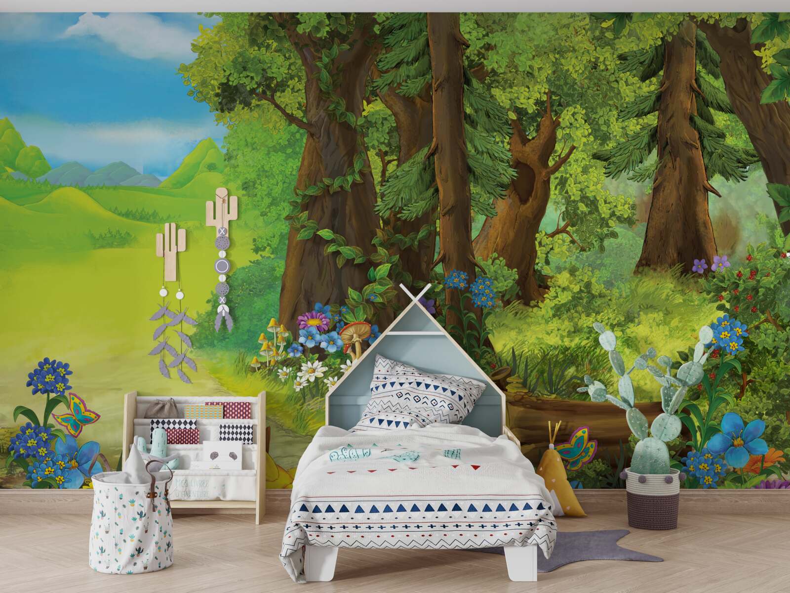 Фотошпалери чарівний зелений літній ліс