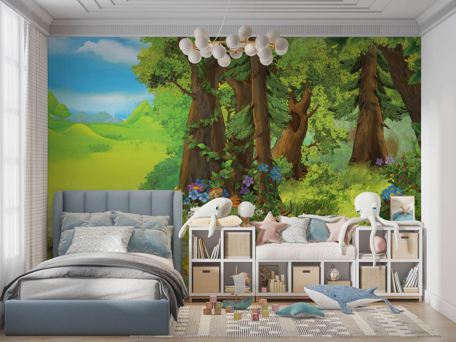 Фотошпалери чарівний зелений літній ліс